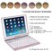 iPad Case with Keyboard for 2018&amp;2017 New iPad 9.7"/Pro 9.7/Air2/Air,YOUNGFUN Bluetooth Wireless Keyboard Backlit Tablet Carrying Holder Auto Sleep/Wake Flip Rotate Slim Folio Smart Cover (Rose Gold)