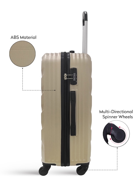 3-Piece Hard side ABS Luggage Trolley Set 20/24/28 Inch Gold