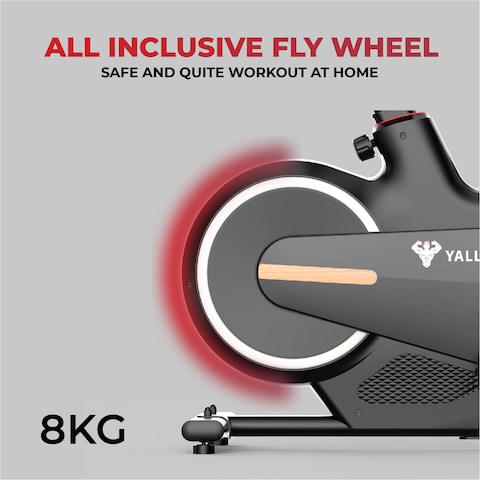 YALLA HomeGym Warriors Spinning Bike, Indoor Exercise Bike with Magnetic Resistance, Adjustable Seat and Pedals, 8KG Flywheel, Stationary Bike