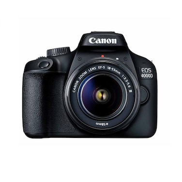 كاميرا ديجتال EOS من كانون، مع عدسة 18-55 ملم، 18 ميجابيكسل، اسود - 4000D