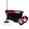 EasyWring RinseClean Microfiber Spin Mop &amp; Bucket Floor Cleaning System, 360&deg; Spin Mop with Bucket &amp; Dual Mop Heads,Black/Red