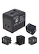 Generic - 2-Port Worldwide Universal Travel USB Adapter Black