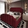 In House Taj Velvet Bed Frame - Queen - 200x160 cm - Burgundy