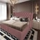 In House Taj Mahal Linen Bed Frame - King - 200x200cm - Dark Pink