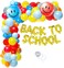 Party Time  96 Pieces Back to School Balloon Garland Kit Orange Blue Yellow Red Latex Helium Balloons with Smileys Foil Balloon Arch Strip for First Day of School Party Decoration  - Back to School Ba
