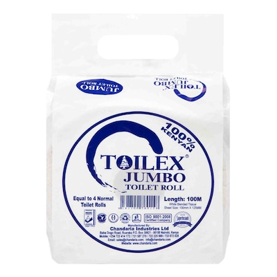 Toilex White Jumbo Toilet Roll 100 mt