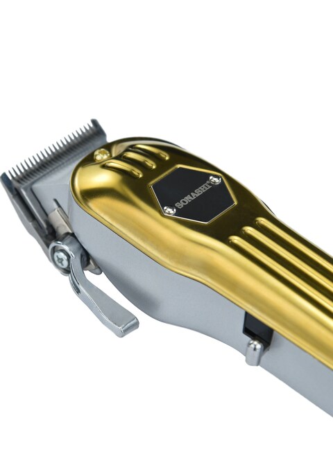 Sonashi Professional Cordless Hair Clipper With Hair Trimming &amp; Grooming Kit Golden SHC-1061