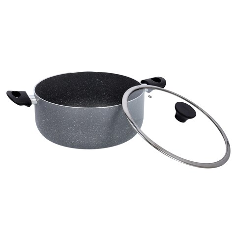 Delcasa 30Cm Granite Coated Casserole/Glass Lid