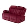 In House Velvet Double Recliner Chair - Burgundy - NZ50