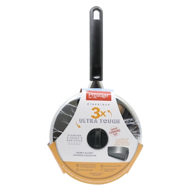 Prestige Classique 3x Ultra Tough Non-Stick Saucepan With Lid PR15908 Red 18cm