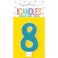 Unique Number 8 Glitter One Side Printed Candle