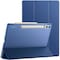 For Samsung Galaxy Tab S9 Plus 12.4-Inch, Translucent Back Tri-Fold Stand Protective Tablet Case Cover, Support S Pen Charging Auto Wake/Sleep Blue