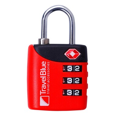 Tsa 3 Dial Combination Lock Red