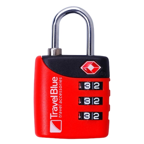 Travel Blue TSA 3 Dial Combination Lock Red