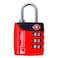 Tsa 3 Dial Combination Lock Red