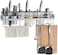 Jjone Kitchen Utensils Holder, Multifunctional Kitchen Utensils Storage Stand, Wall Mounted Kitchen Spice Rack, Punch-Free Cutlery Cooking Knife Mugs Holder Hanging Rack With 8Hooks (B-Silver)