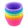 Generic Soldout 12 Pcs Silicone Cake Mold Round Shaped Muffin Cupcake Baking Molds Kitchen Cooking Bakeware Maker Cake Decorating Tools (Multicolor, Pack Of 12)