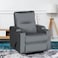In House Velvet Rocking Cinematic Recliner Chair With Cups Holder - Grey - AB08