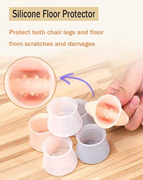 Generic Horolas Silicone Floor Protector Furniture Leg Caps (12 Pack)