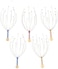 Rosenice 5Pcs Scalp Massager Steel Wire Head Massager With Wooden Handle For Relaxation