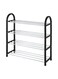 4-Tier Shoe Tower Rack Black/Silver 58x5x18centimeter