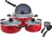 Royalford Non-Stick Marble Coated Cooking Set 9 Pieces Red
