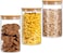 Jjone Glass Food Storage Jars Containers, High Borosilicate Glass Cookies With Airtight Bamboo Lid Set Of 3, Kitchen Canisters -750ml/25.36Fl.Oz