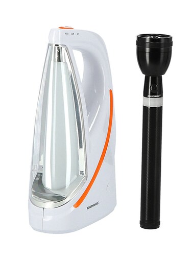 Olsenmark Rechargeable Led Flashlight And Emergency Lantern Set Black/White