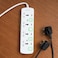 Olsenmark 4 Way Power Socket with Individual Switches- OMES1728D/ Equipped with PP Fire Proof Housing, Copper Parts, and Child Safety Shutter/ 3-meter Extension Cord, Ideal for Home, Office,
