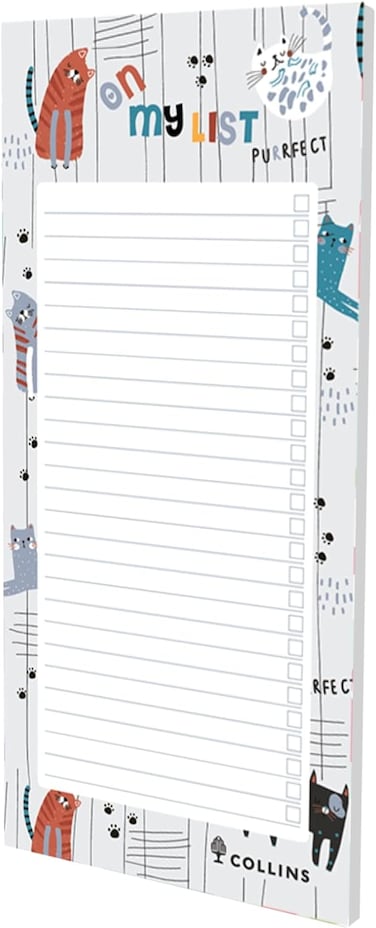 Collins Debden Maru To Do List Notepad - Activity and Task Checklist with Cute Cat Design with Magnetic Strip 230x102 mm