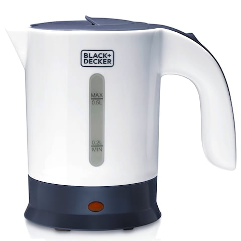 Black+Decker Plastic Travel Kettle 650W TR250JA-B5 White