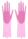 Generic 2-Piece Silicone Scrubbing Gloves Set Pink