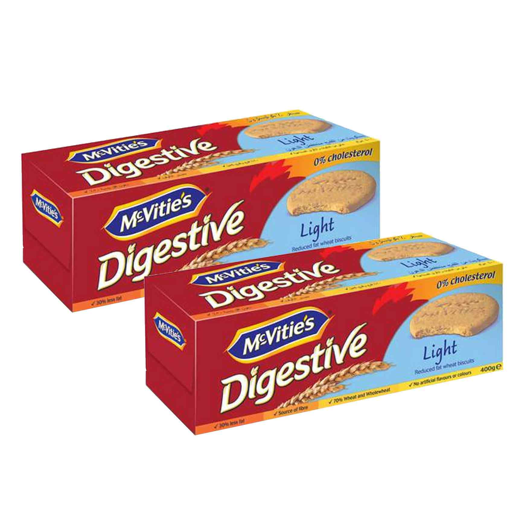 Buy McVitie's Digestive Light Biscuits 400g Pack of 2 Online ...