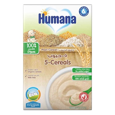Humana Plain Organic 5-Cereals 200g
