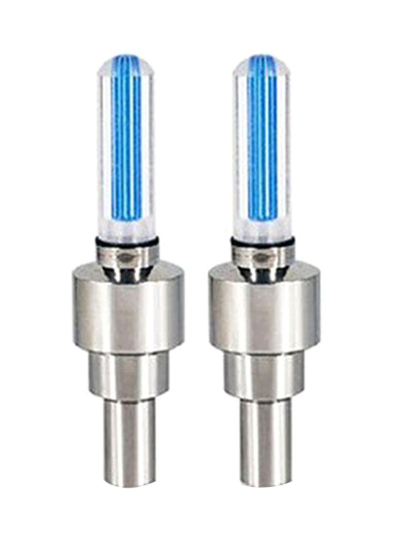 Bluelans - 2 Piece Valve Cap LED Neon Flash Light 7x1.7x1.7centimeter