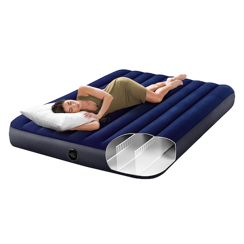 Intex 64759 Dura-Beam Standard Downy Queen Air Mattress 10 Inch Blue
