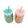 2-Piece Pineapple-Shaped Drinkware Tumbler for Cold Beverages with Reusable Straw 2 Colors 450ml each