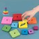Wooden Square Coloured Tower