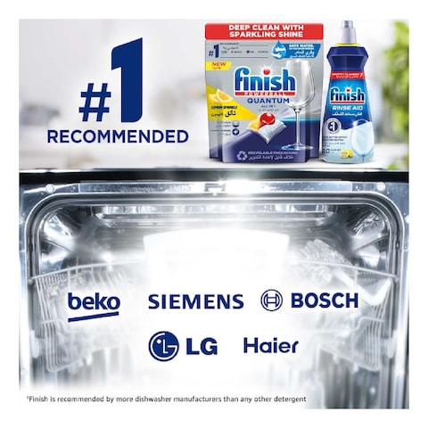 Finish Powerball Quantum All In 1 Lemon Sparkle Dishwasher Detergent 50 Tablets