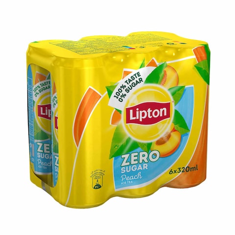 Lipton Zero Sugar Peach Iced Tea 320ml Pack of 6