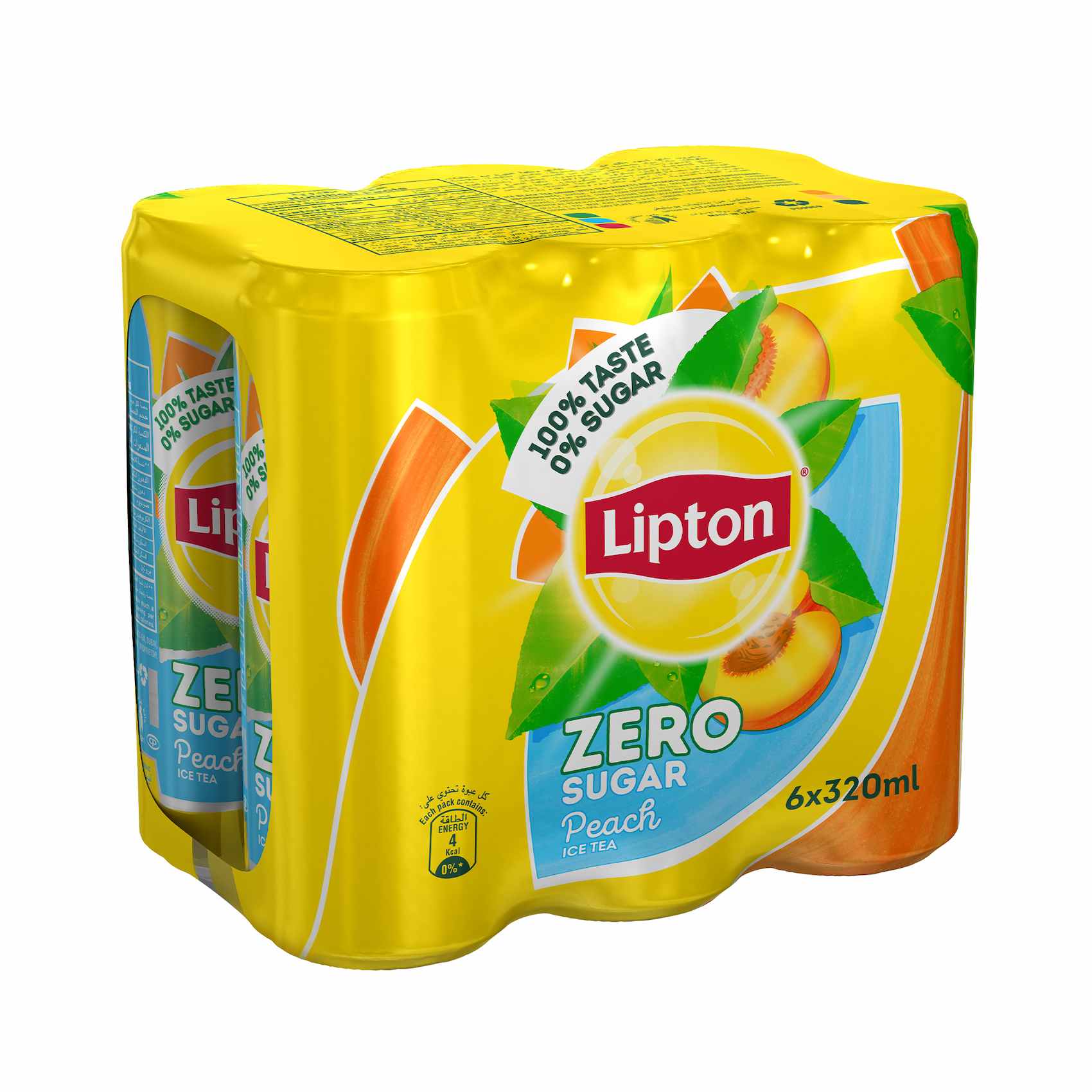 Lipton Zero Sugar Peach Iced Tea 320ml Pack of 6