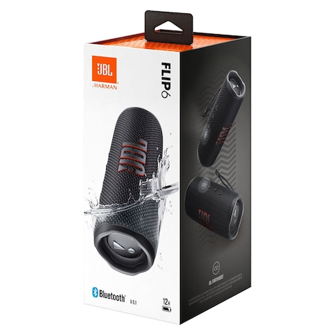 JBL Flip 6 IP67 Portable Bluetooth Speaker Waterproof With Powerful Sound And Deep Bass Black