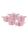 Dessini 17-Piece Granite Cookware Set Pink Casserole 20 Cm, 24 Cm, 28 Cm, 32cm