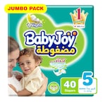 Buy Babyjoy Compressed Diamond pad Diaper Jumbo Pack Junior Size 5 Count 40 14 - 25 KG in Saudi Arabia