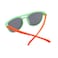Atom baby sunglasses, K111-6, Polarized UV400 sunglasses for Boys, Age 3-10 shiny green and Red frame shiny orange temple smoke polarized  lens