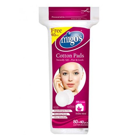 Migo&#39;s Makeup Remover Cotton Pads - 120 Pieces