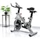 Skyland Fitness Exercise Bike/Spin Bike For Home Cardio And Strength Training Workouts With Height Adjustable And Water Bottle Holder, EM-1560-W Grey