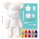DIY CREATE YOUR OWN UNIQUE ACRYLIC FLUID POURING PAINT MONEY SAVING BEAR (13 inch - 33 cm) COMPLETE SET, Colors: Lemon-Yellow, Orange, Rose-Red, Gold, Dark-Blue, Art and Crafts Fun Creative Gift