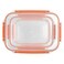 Dunya 30887 Master Rectangular Food Storage Containers 3 Pieces Orange/Clear