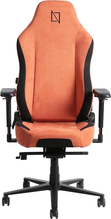 APEX Chair Premium Ergonomic Gaming Chair with Memory Foam Pillows Magnetic Headrest  Integrated Lumbar Support By Navodesk SOFT FABRIC CORAL RED